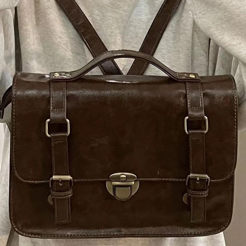Bag Satchel Faux Plain Leather