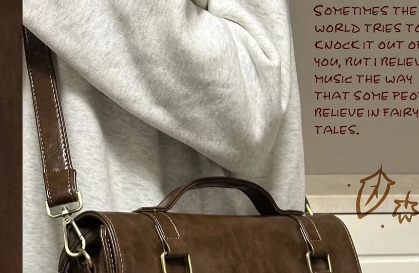 Bag Satchel Faux Plain Leather