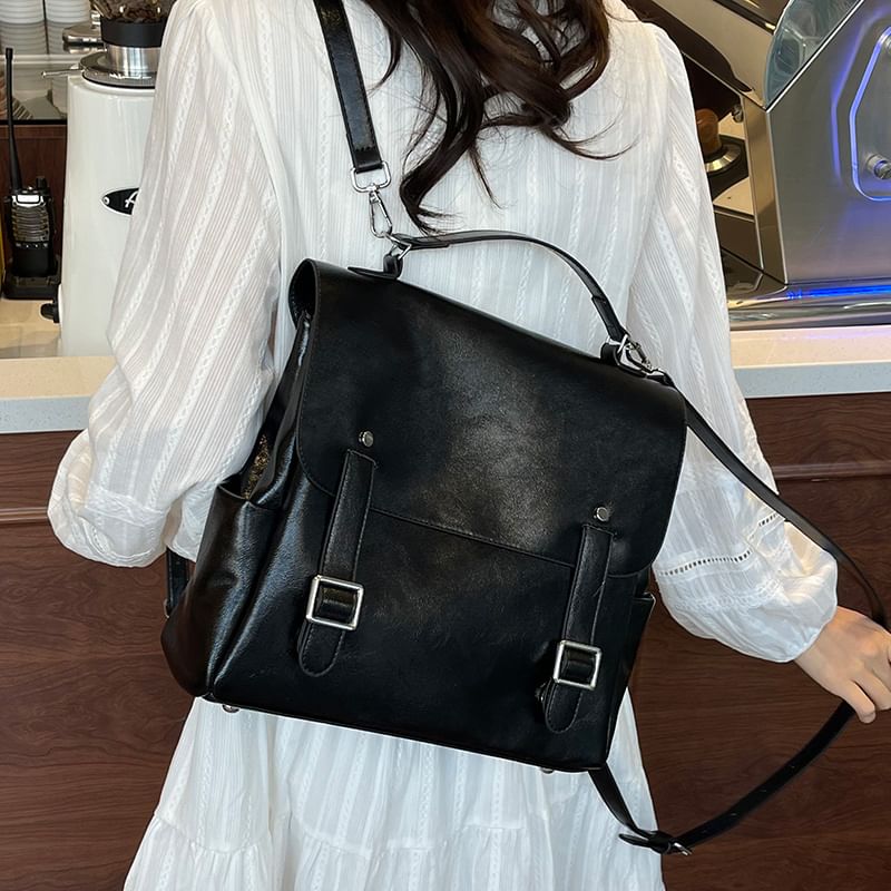 Leather Faux Backpack Satchel