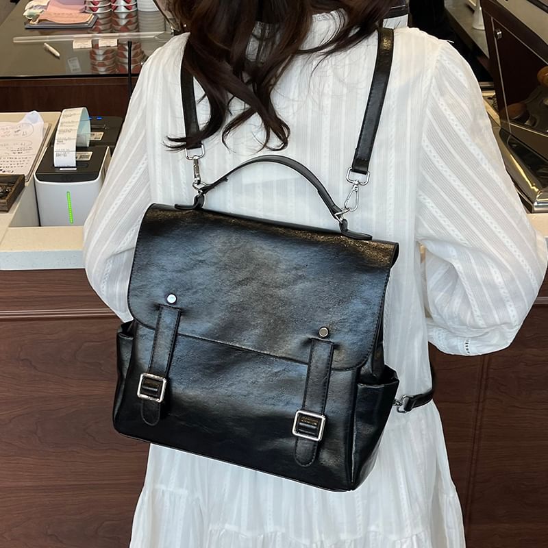 Leather Faux Backpack Satchel