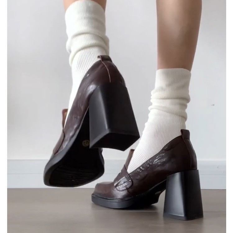 Pumps Heel Loafer Chunky