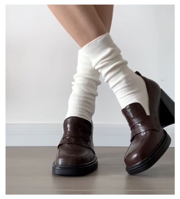 Pumps Heel Loafer Chunky