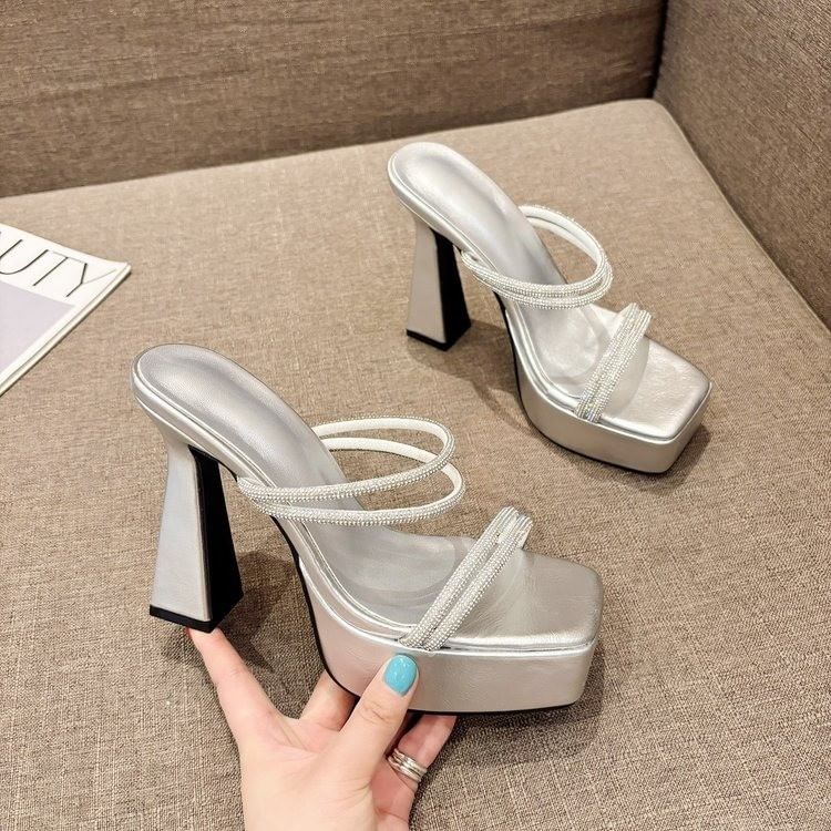 Sandals Platform Heel High Rhinestone
