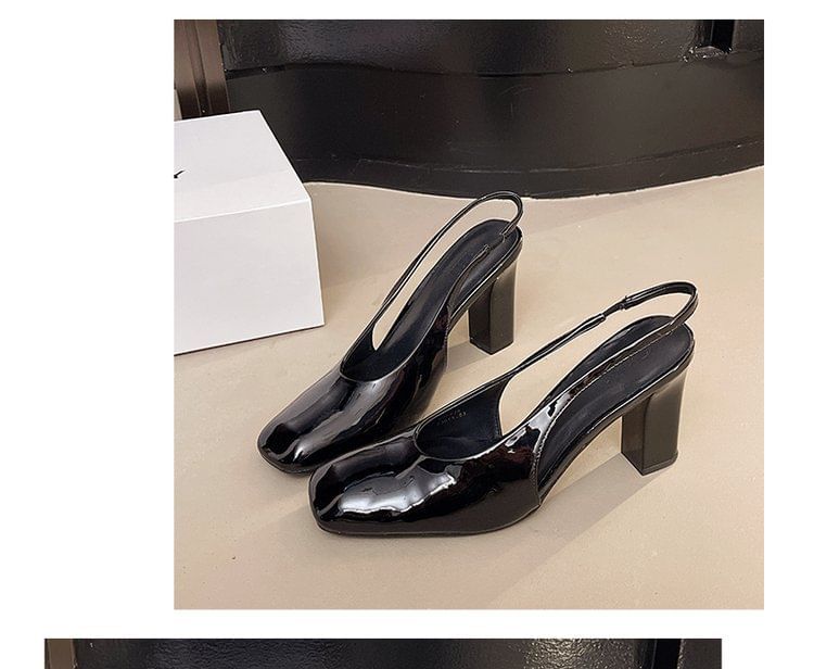 Heel Mules Slingback Chunky