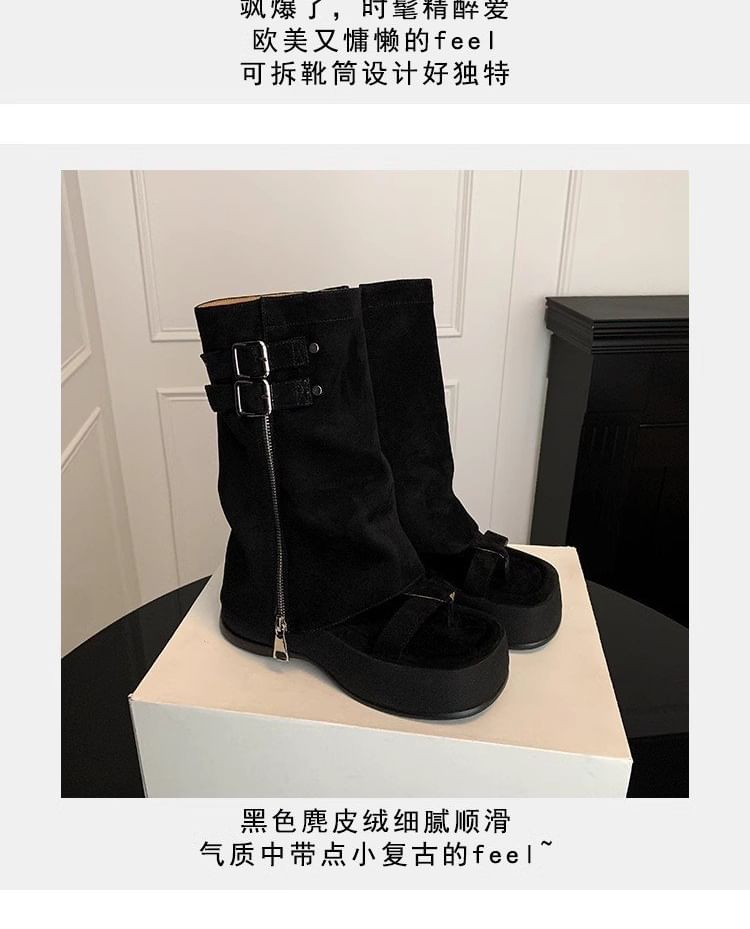 Sandals Buckled Loop Gladiator Toe Platform