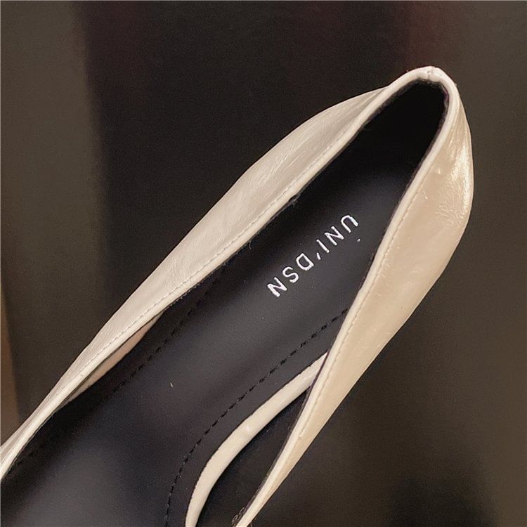 Lace-Up Heel Pumps Pointed High Toe