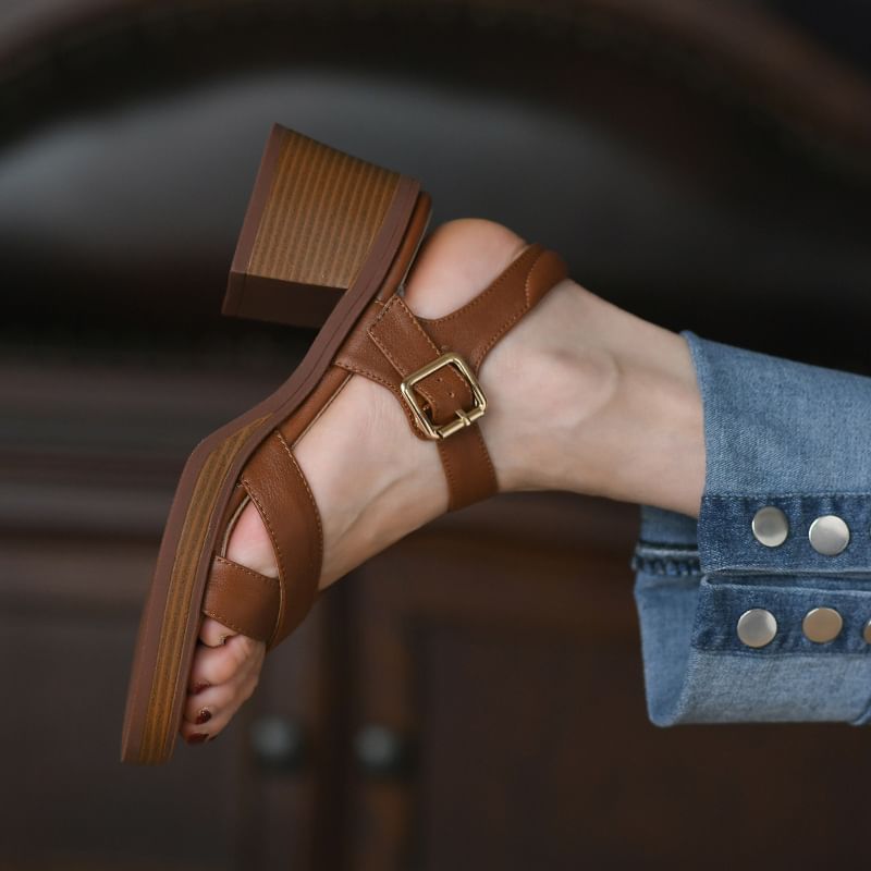 Ankle Strap Chunky Heel Gladiator Sandals