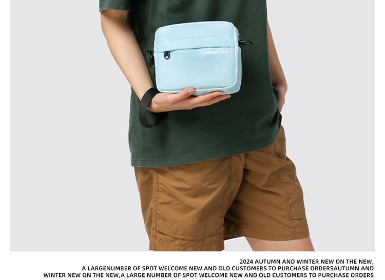 Lettering Crossbody Print Nylon Bag