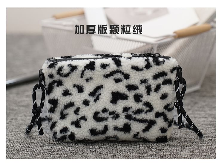 Fleece Crossbody Applique Bag