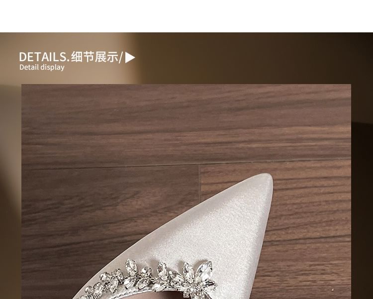 Heel Pointy Rhinestone High Sandals Slingback