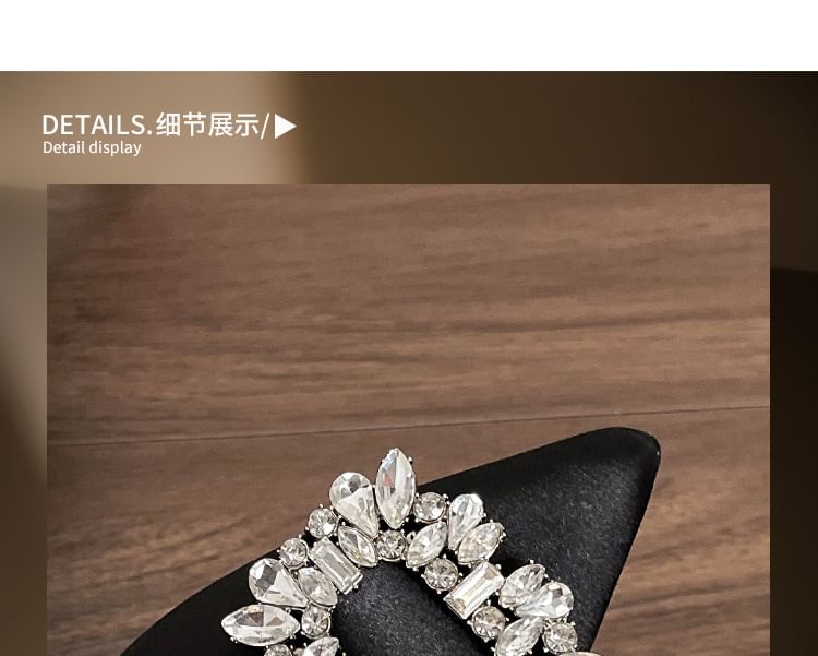 Sandals Rhinestone Slingback High Heel Pointy Plain