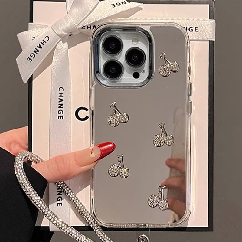 Phone / Mirrored Cherry Set Strap Case