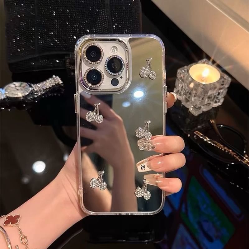 Strap / Cherry Case Set Mirrored Phone