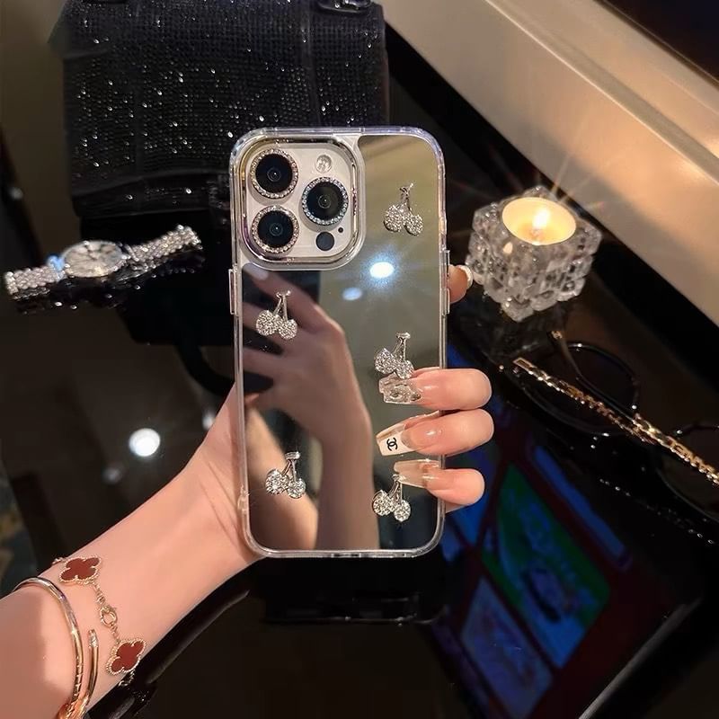 Strap / Cherry Case Set Mirrored Phone
