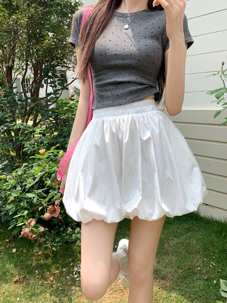High Shorts Waist Plain Bubble