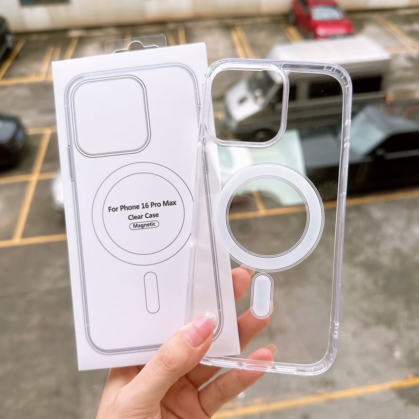 Magnetic Transparent Case Phone MagSafe) with (Compatible