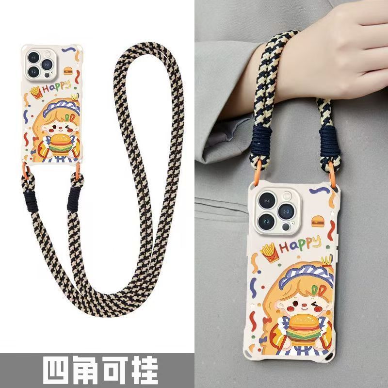 Lanyard Case / Set Strap Phone Burger Girl
