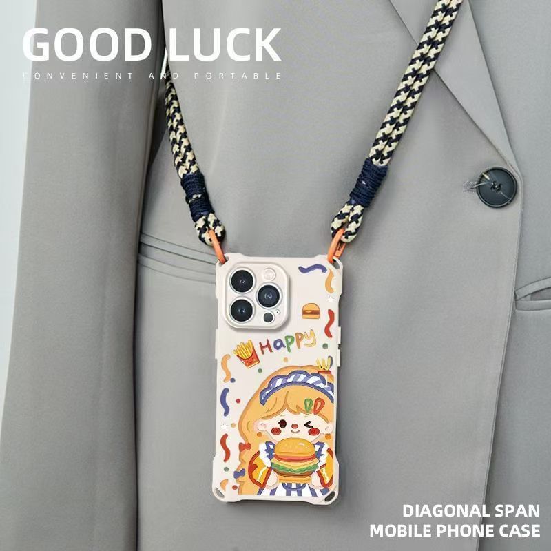 Lanyard Case / Set Strap Phone Burger Girl