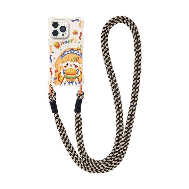 Lanyard Case / Set Strap Phone Burger Girl