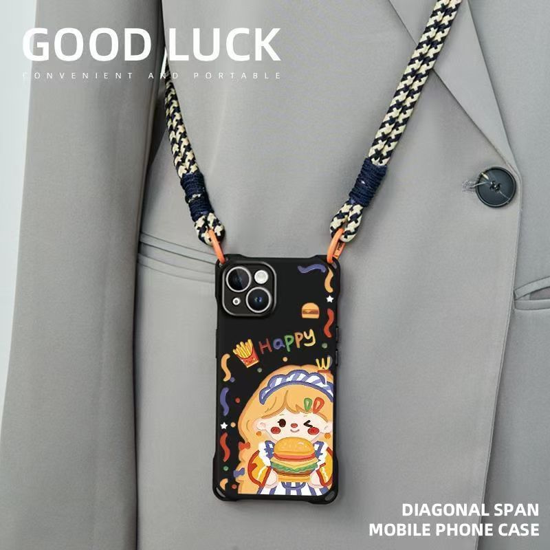 Lanyard Case / Set Strap Phone Burger Girl