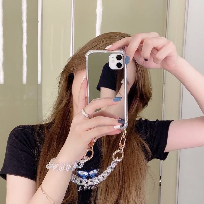 Mirrored Case Strap Phone Chain with