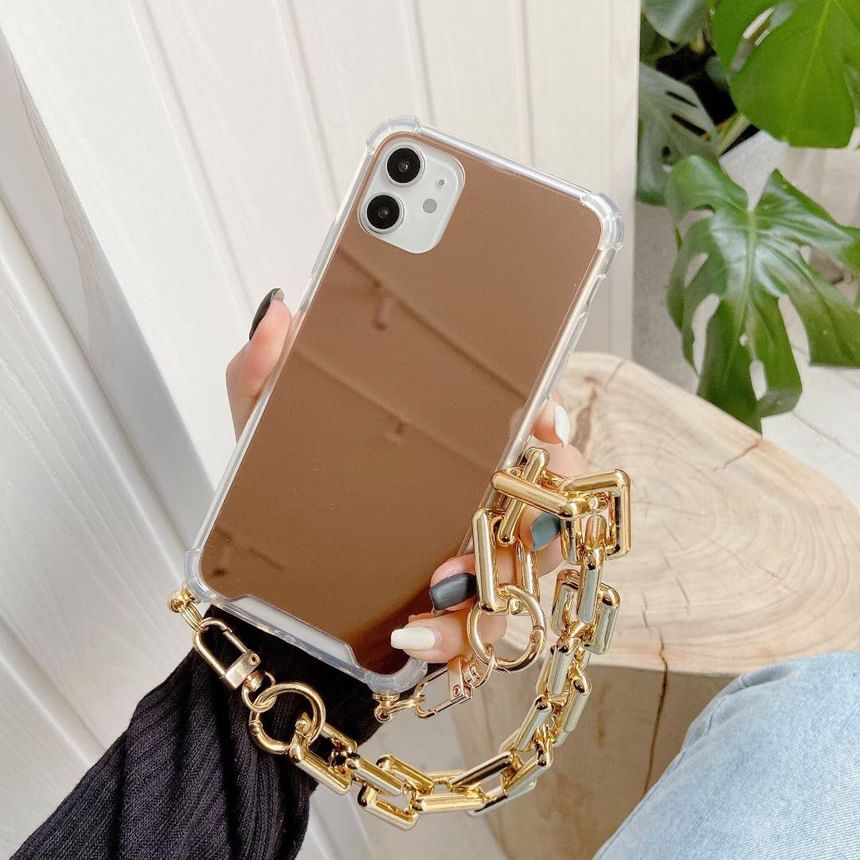 Mirrored Case Strap Phone Chain with