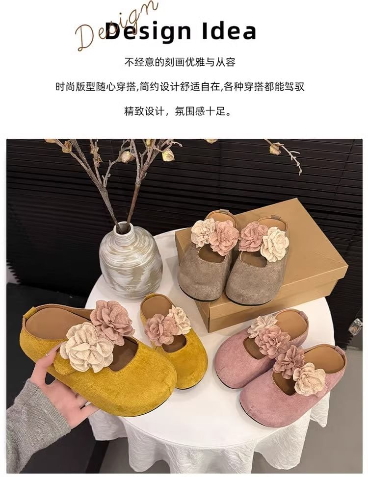 Accent Jane Wedge Floral Leather Mules Hidden Genuine Mary