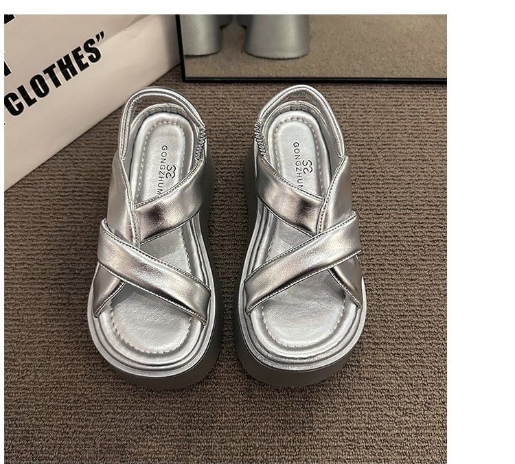 Slingback Sandals Platform Plain