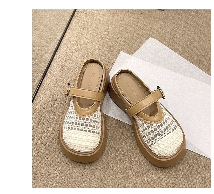 Cutout Mary Jane Mules Platform
