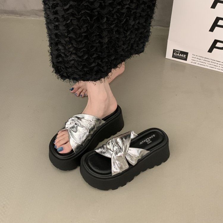 Twisted Slide Sandals Platform