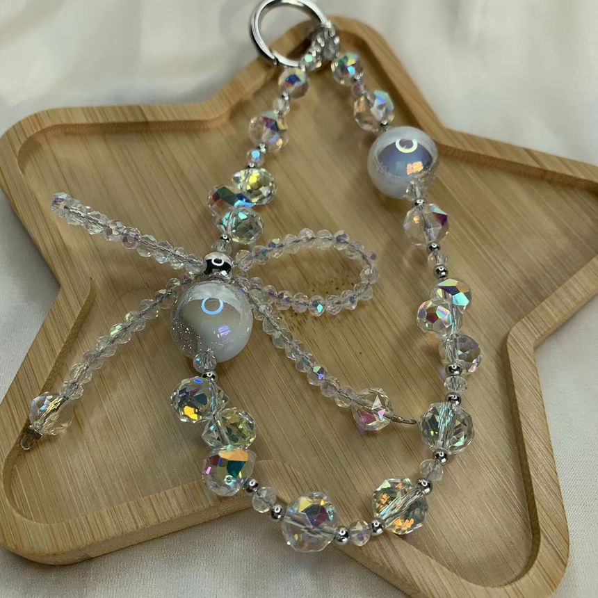 Wrist Crystal Bow Faux Strap Beaded Phone