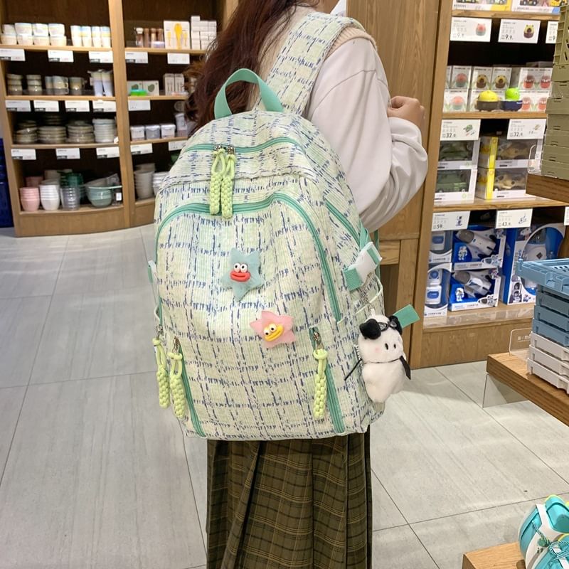 Zip Backpack Plaid