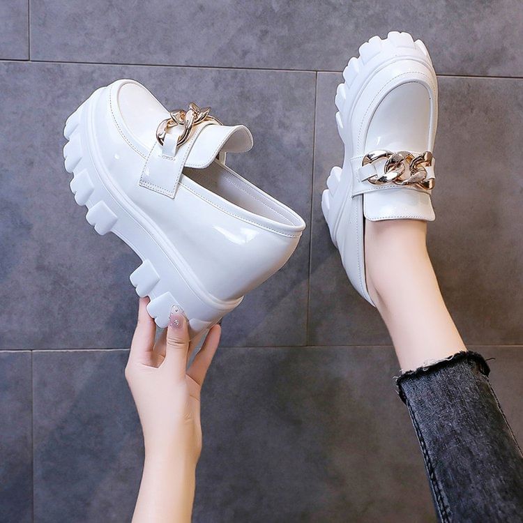 Platform Wedge Loafers Hidden