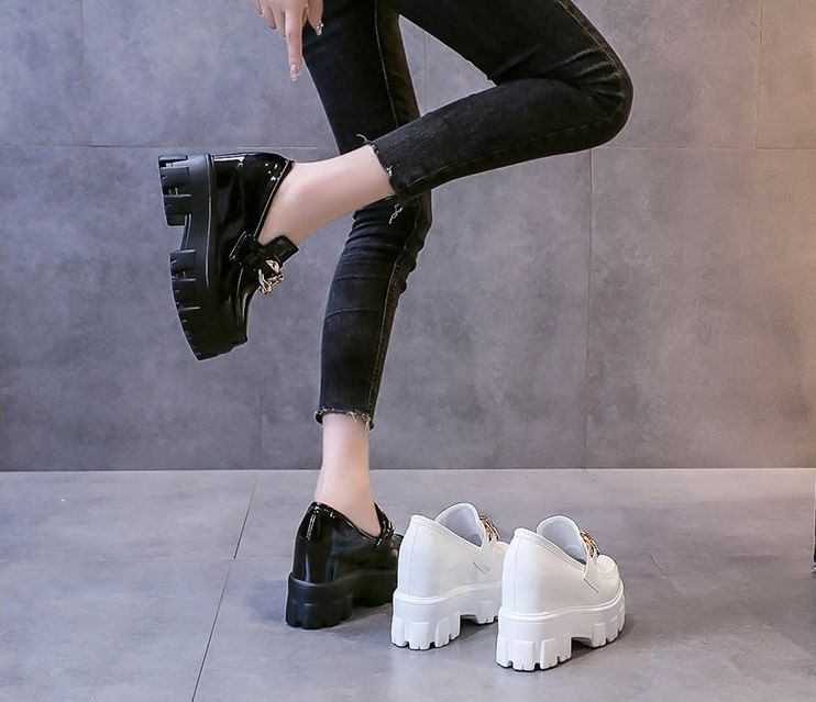 Platform Wedge Loafers Hidden