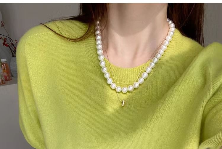 Wholesale Sample Short-Sleeve Crew Neck Gradient Knit Top