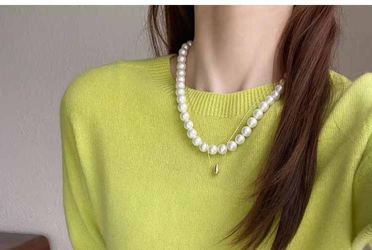 Wholesale Sample Short-Sleeve Crew Neck Gradient Knit Top