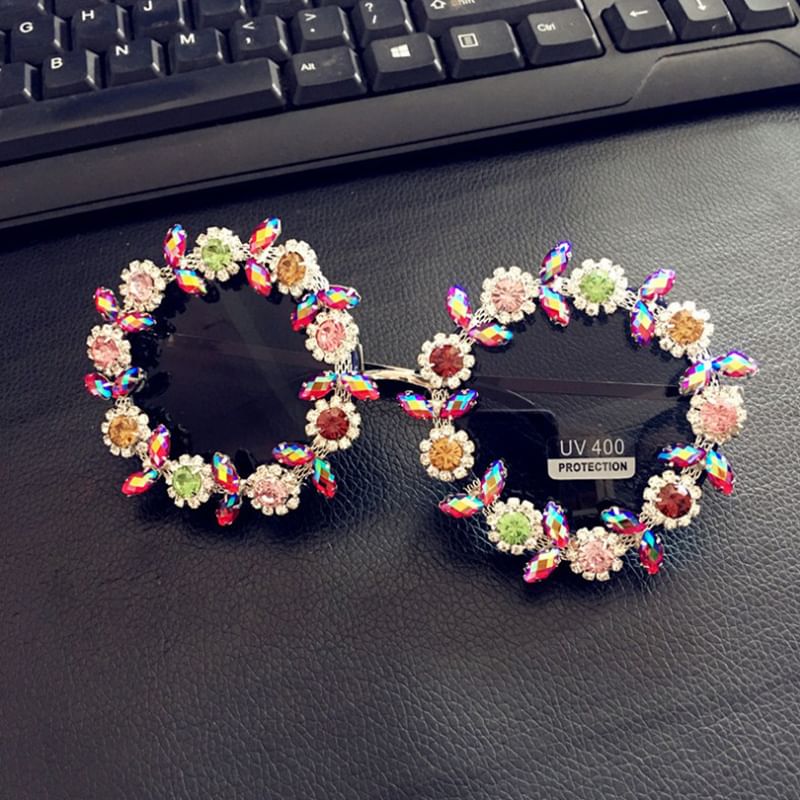 Floral Sunglasses Rhinestone