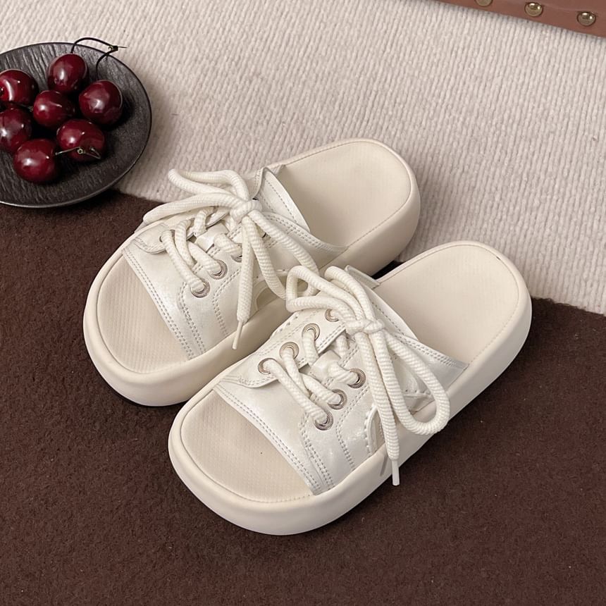 Lace-Up Sandals Platform Slide