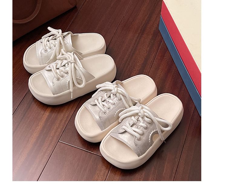 Lace-Up Sandals Platform Slide
