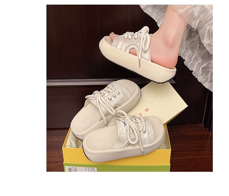 Lace-Up Sandals Platform Slide