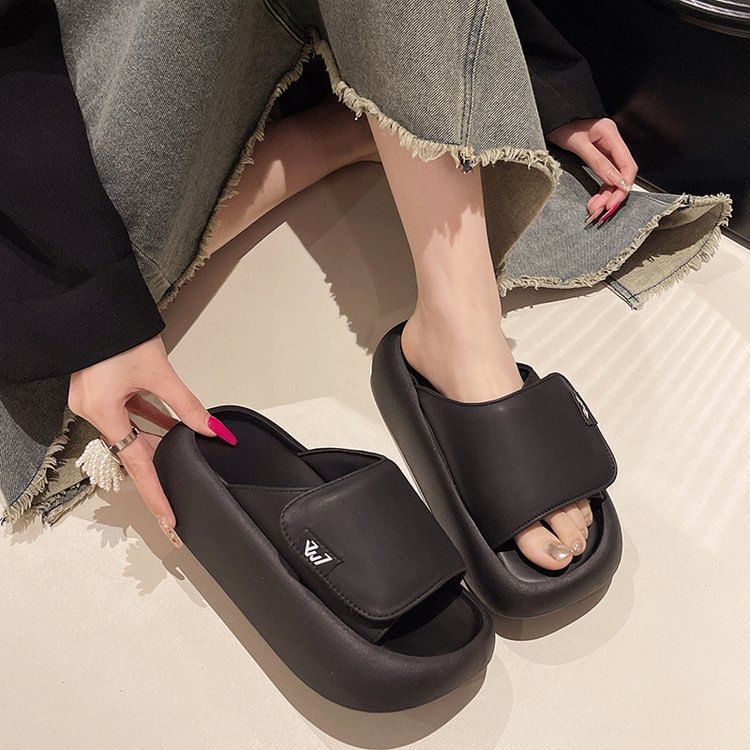 Adhesive Strap Sandals Platform