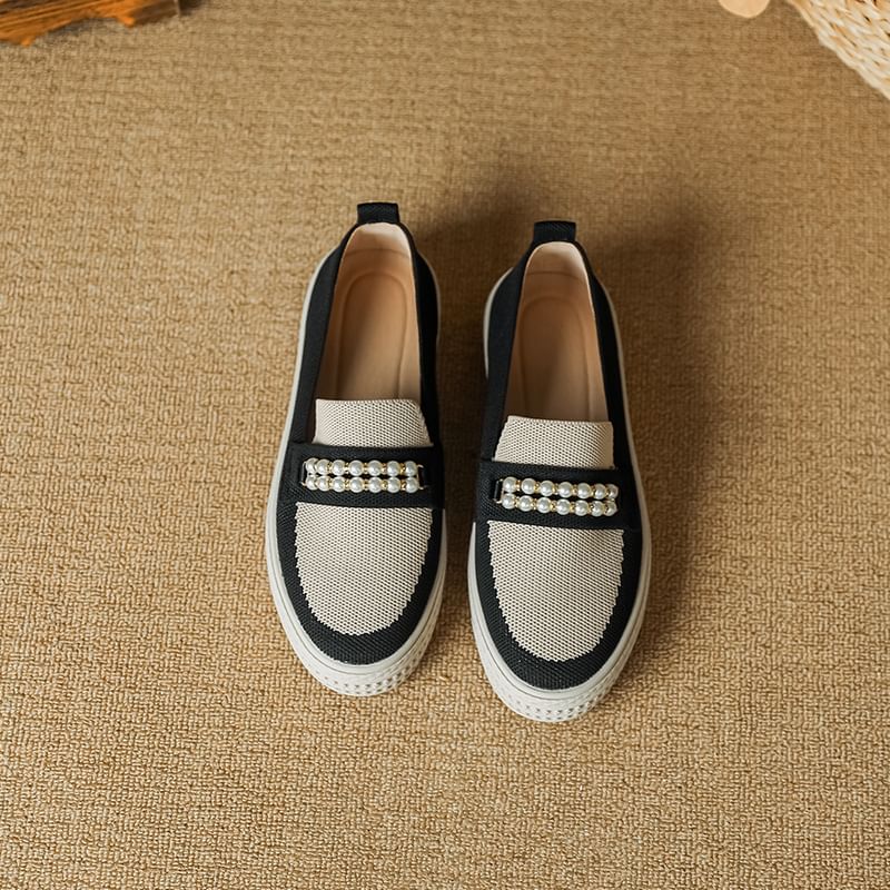 Sample Faux Pearl Platform Slip-Ons