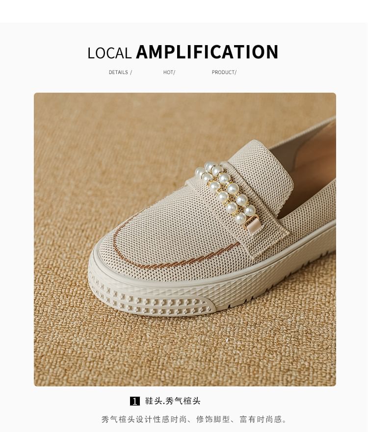 Sample Faux Pearl Platform Slip-Ons