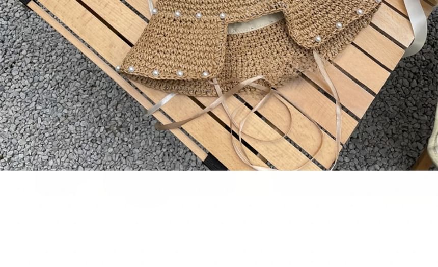 Straw Hat Cloche Lace-Up