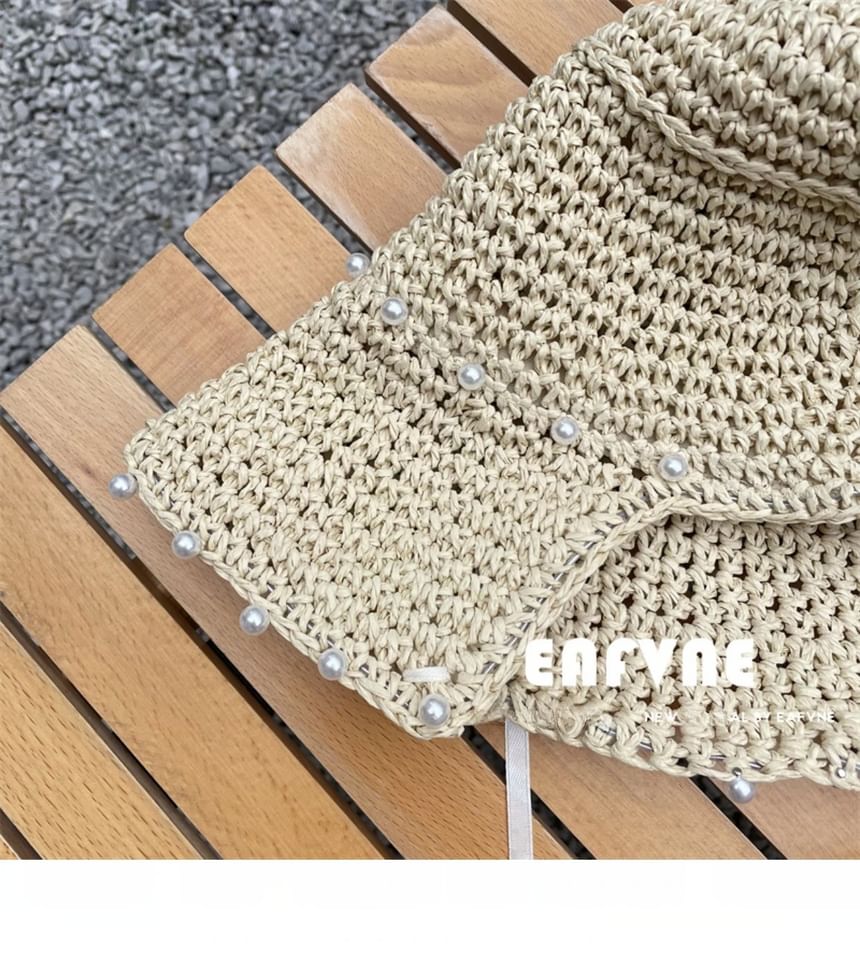 Straw Hat Cloche Lace-Up