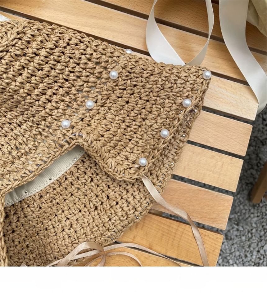 Straw Hat Cloche Lace-Up