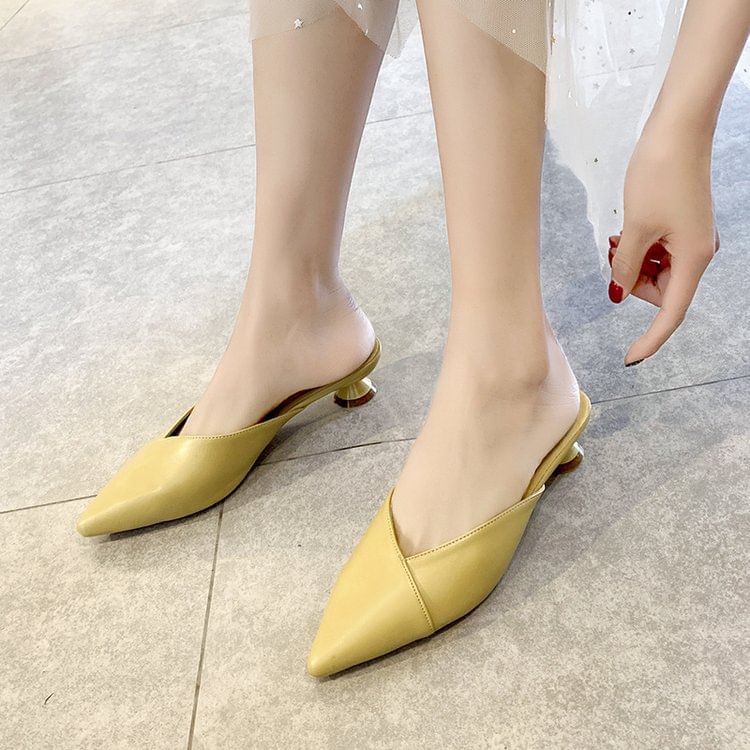 Mules Toe Kitten Pointed Heel