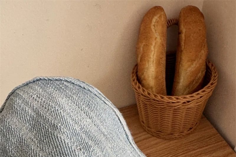 Ribbon Newsboy Cap Denim