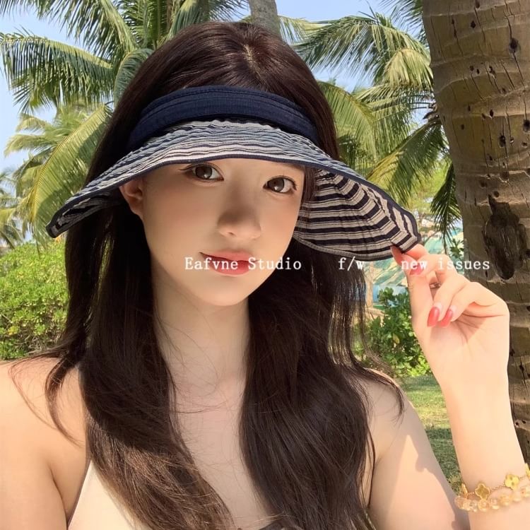 Striped Visor Brim Wide