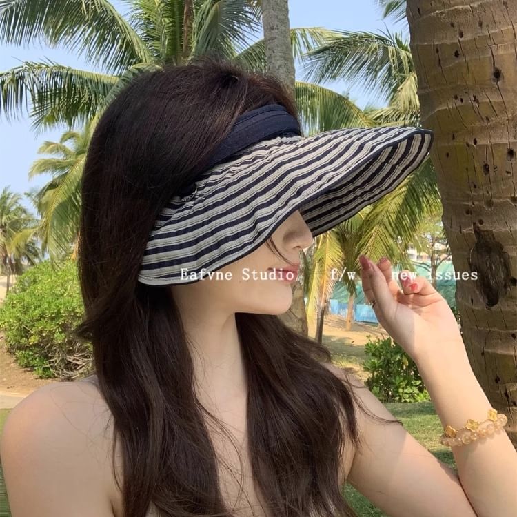 Striped Visor Brim Wide